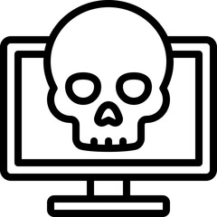 Monitor Hack Skull Icon