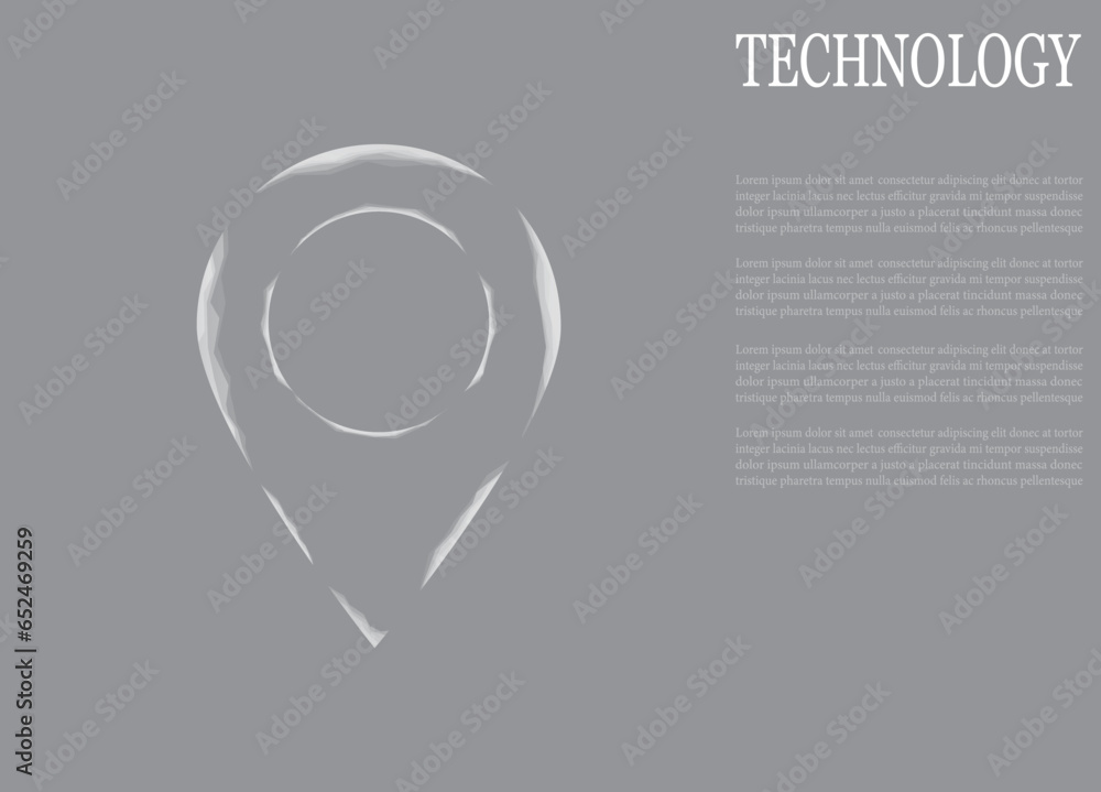 Poster vector illustration of a label for a card. the navigator checks the map. map location, vector icon o