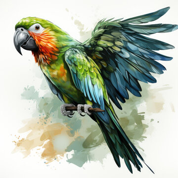 recommend clip art: watercolor Parrot clipart, Generative Ai