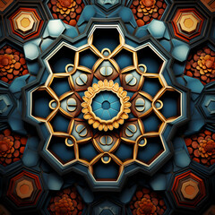 artistic honeycomb kaleidoscope geometric patterns ai generated art