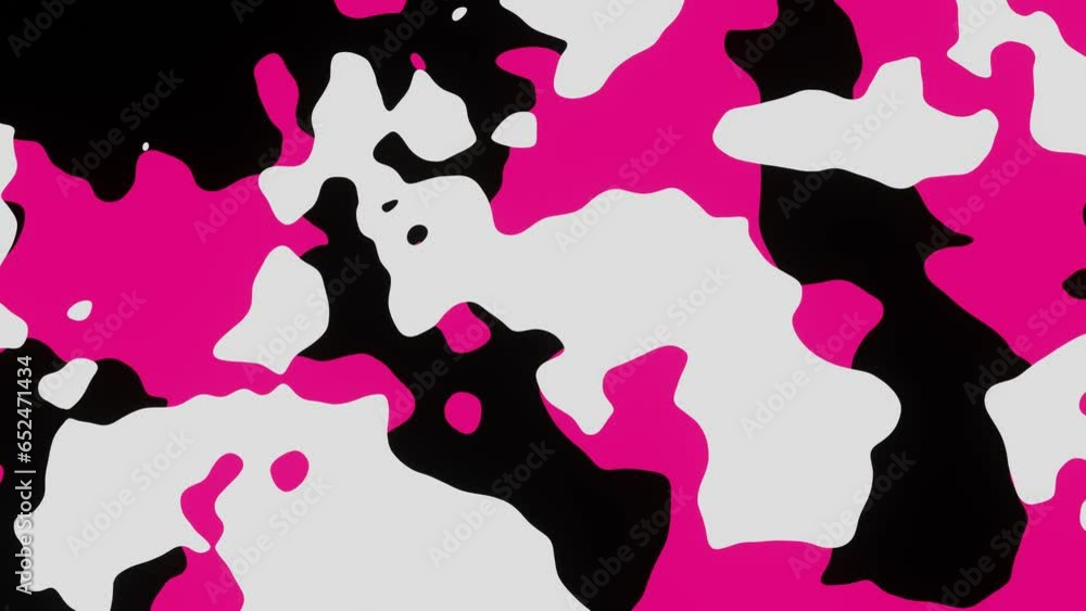 Poster animation of abstract colorful pattern background with wavy curvy round shapes.