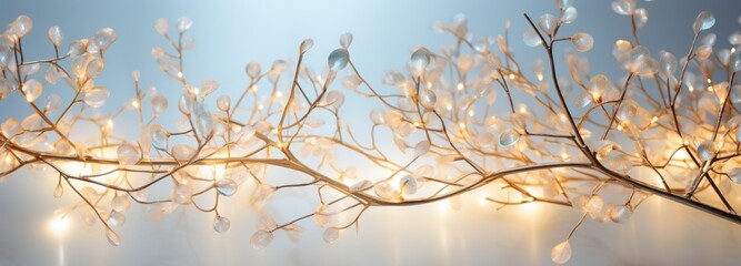 A illuminated branch with glowing lights