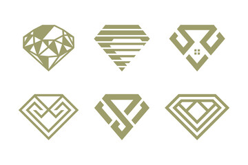 Diamond logo design vector collection with creative element concept