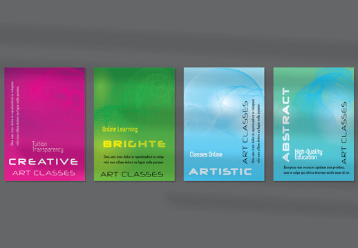 Flyer Layout with Curvy Lines on Bright Gradient Glow