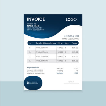 Invoice design template corporate invoice stationery design