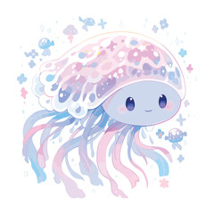 cute jellyfish cartoon character
