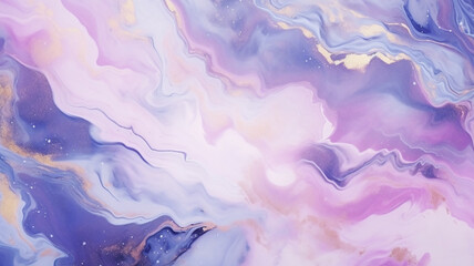 Abstract background of acrylic paint in blue and pink tones. Liquid marble texture