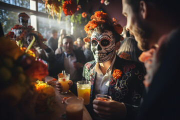 The Colorful Day of the Dead in Mexico, AI Generative