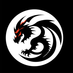 Vector illustration of cartoon dragon on white background