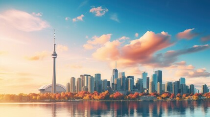 Obraz premium Breathtaking aerial view of urban skyline