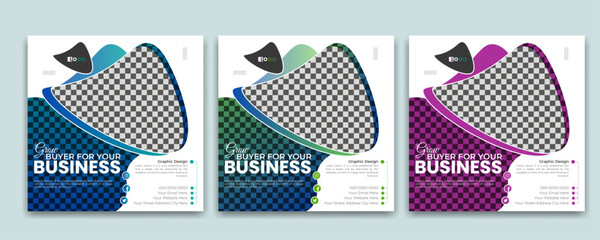 marketing agency business promotion social media post template, Business social media post square flyer Digital marketing banner template