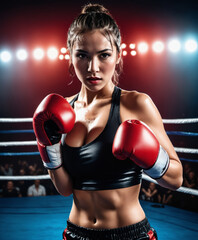 a woman in a boxing ring 