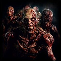 Zombies in the night, darkness, scary, horror, monsters, fear, demons, halloween - 652486052