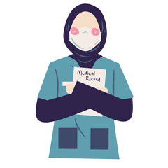 Faceless muslim surgeon illustration