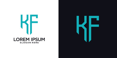 Fototapeta premium Monogram logo design initial letter k combined with shield element and creative concept