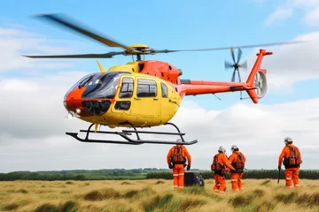 Keuken spatwand met foto Air rescue. Helicopter for rescue. © VisualProduction