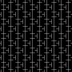 Repeated puzzle figures, lines background. Seamless surface pattern design with mosaic ornament. Ethnic embroidery motif. Grid wallpaper. Digital paper, page fill, web designing, textile print. Vector