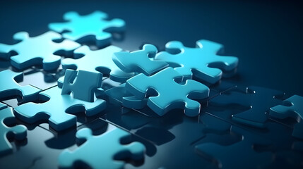 Puzzles parts on the blue background
