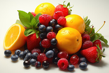 Vibrant Fresh Fruits in Motion
