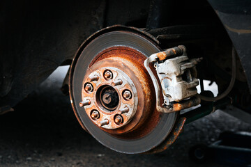 brake disc,car repair brake replacement. wheel replacement. caliper