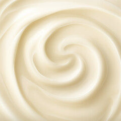 Fototapeta na wymiar Close up of a mayonnaise cream swirl. 3d render.