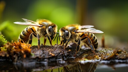 two honey bees