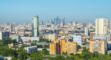 Fototapeta na wymiar The city of Moscow from a bird's-eye view