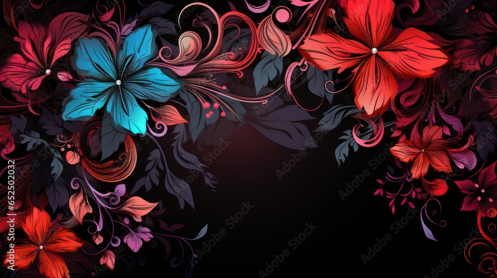 Aufkleber fancy flower background created with generative ai