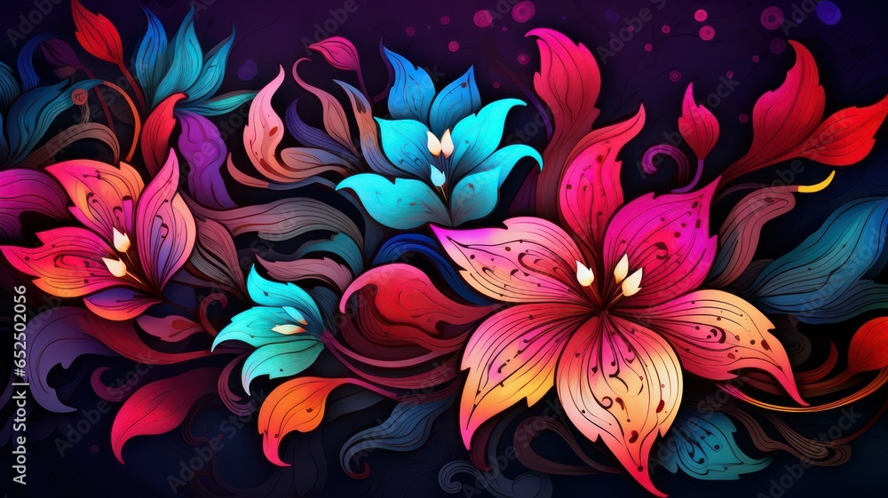 Poster fancy flower background created with generative ai