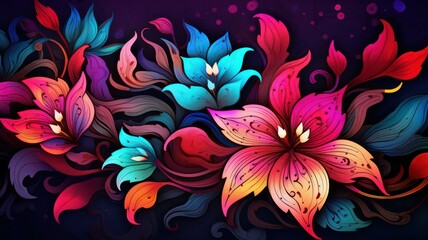 Fancy flower background created with Generative AI