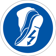 Caution Sign Use Anti-Static Footwear Symbol