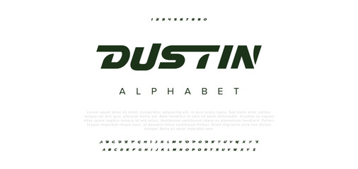 Dusting Abstract minimal modern alphabet fonts. Typography technology vector illustration