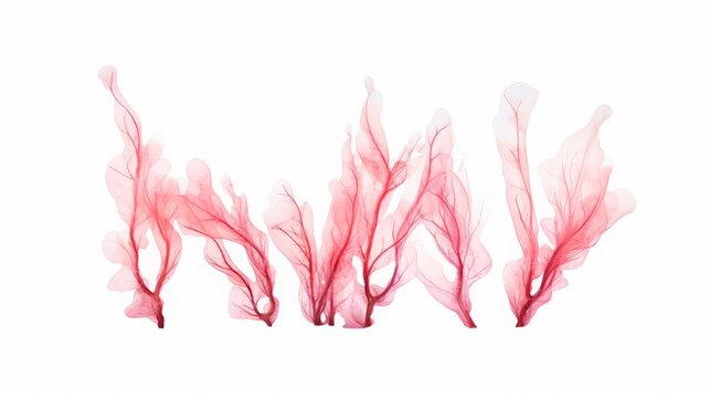 red seaweed on white background clip art preview