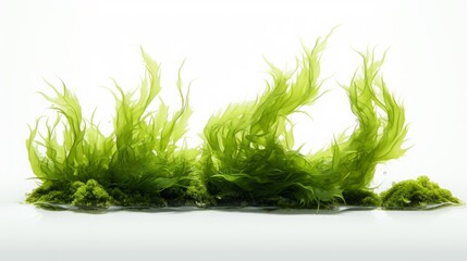 seaweed on white background. - obrazy, fototapety, plakaty