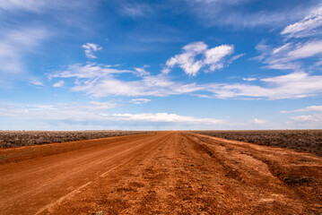 Fototapeta na wymiar Deserted road in outback NSW
