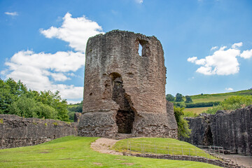 Skenfrith castle ruins in Monmouthshire.