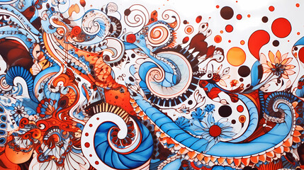 Beautiful multi-colored pattern, top view.