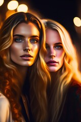 Fototapeta premium two women in a night club