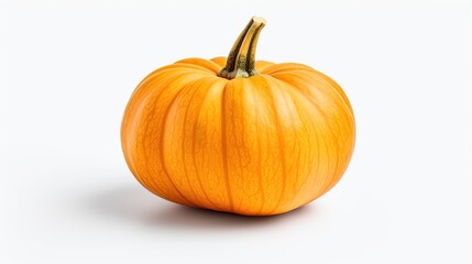 Ripe pumpkin isolated white background. AI generated image