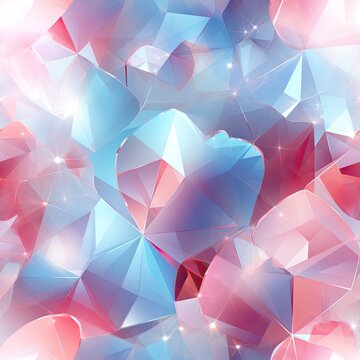 Seamless prismatic facets with pastel color transitions illustration.