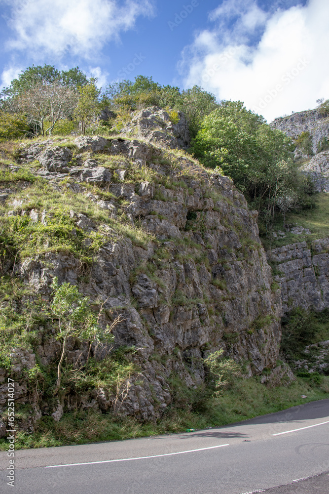 Wall mural Rocky terrain along Cheddar Gorge in the Summertime. 