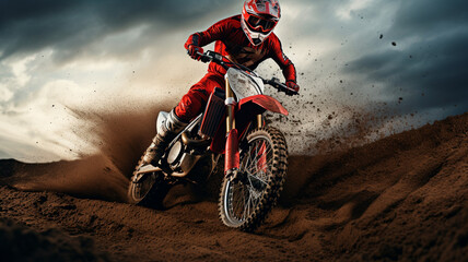 extreme sports rider riding a bike on a dirt road