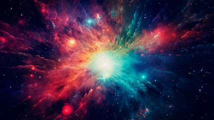 Plexiglas foto achterwand colorful galaxy in space, abstract science fiction background. elements of this image furnished by nasa © Aram