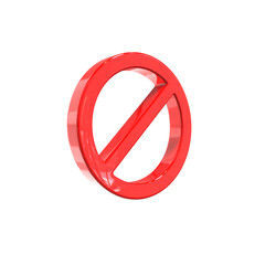 Prohibition signs 3d illustration forbid stop road sign for danger warning