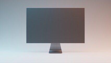 Computer monitor mockup. Pc computer template with blank screen. 3d rendering