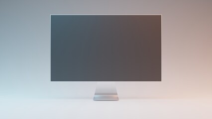 Computer monitor mockup. Pc computer template with blank screen. 3d rendering