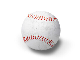 Dirty baseball isolated on white background