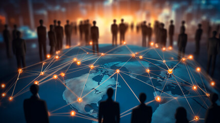 global network and social connection concept