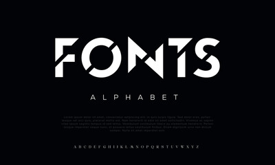 Modern minimal abstract alphabet fonts. Typography technology, electronic, movie, digital, music, future, logo creative font. vector illustration - obrazy, fototapety, plakaty