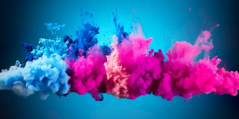 Fototapeta na wymiar bright paint color powder festival explosion isolated background. industrial print concept background | Generative AI